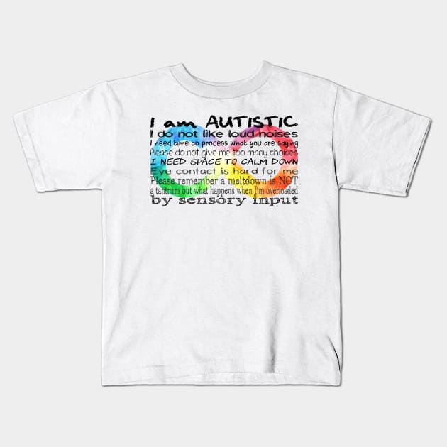 I am Autistic Kids T-Shirt by NatLeBrunDesigns